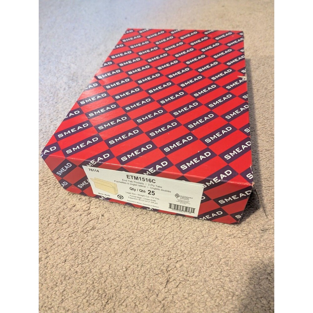 smead etm1516c end tab pocket 2 ply tabs qty 25